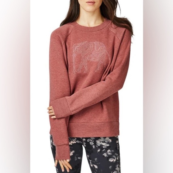 Sweaty Betty Superhero “Wisdom” embroidered elephant Sweatshirt in Rust Size M - Picture 1 of 11